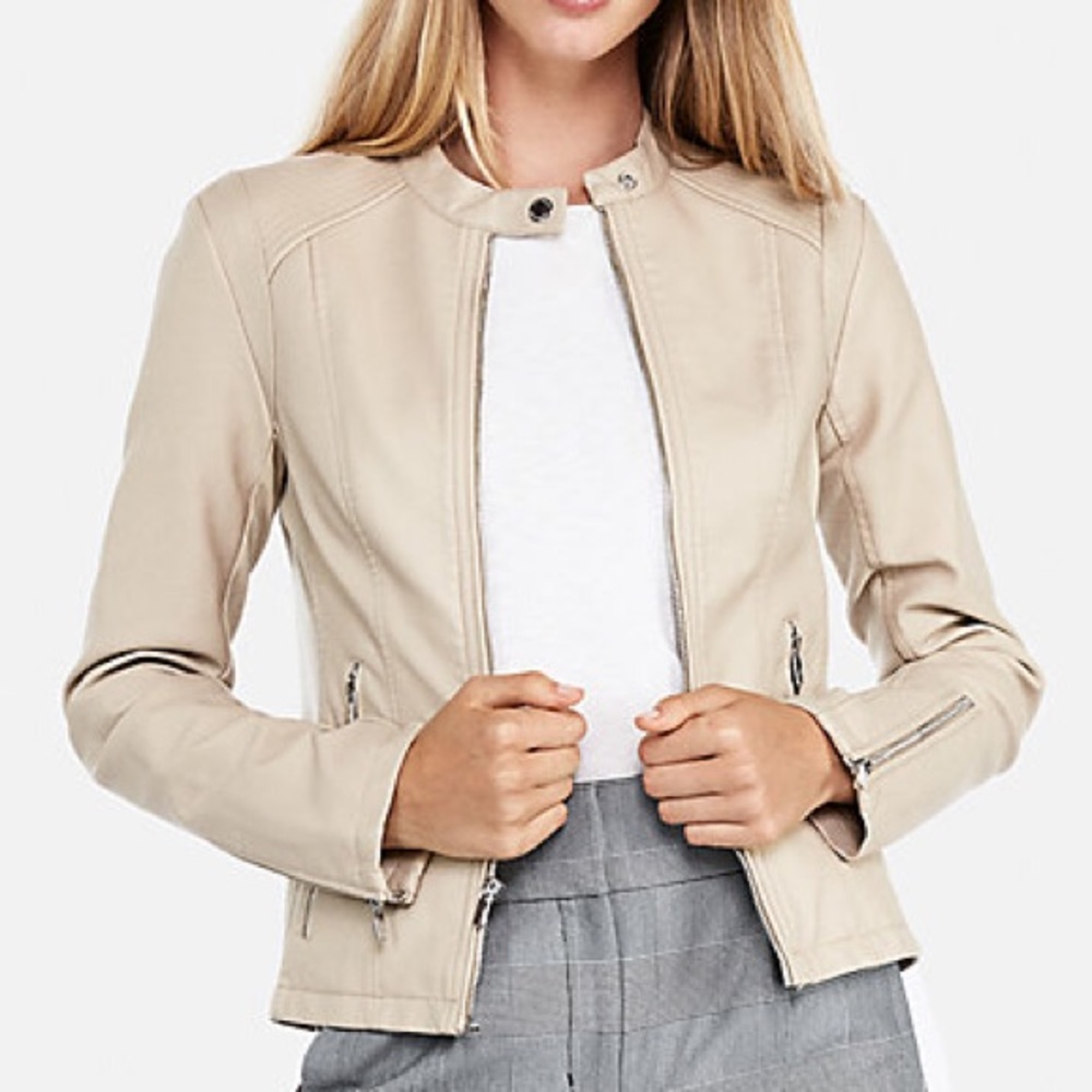 Express (Minus The) Leather Double Peplum Jacket